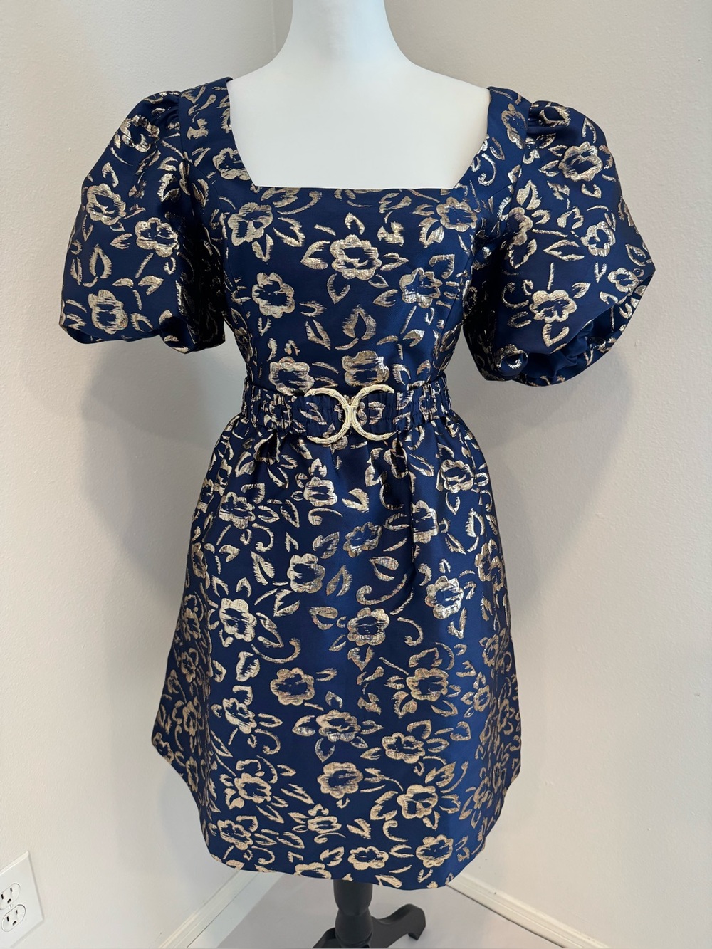 Lilly Pulitzer Kasslyn Puff Sleeve Floral Jacquard Dress Belt Party Wedding 12 - Picture 2 of 9